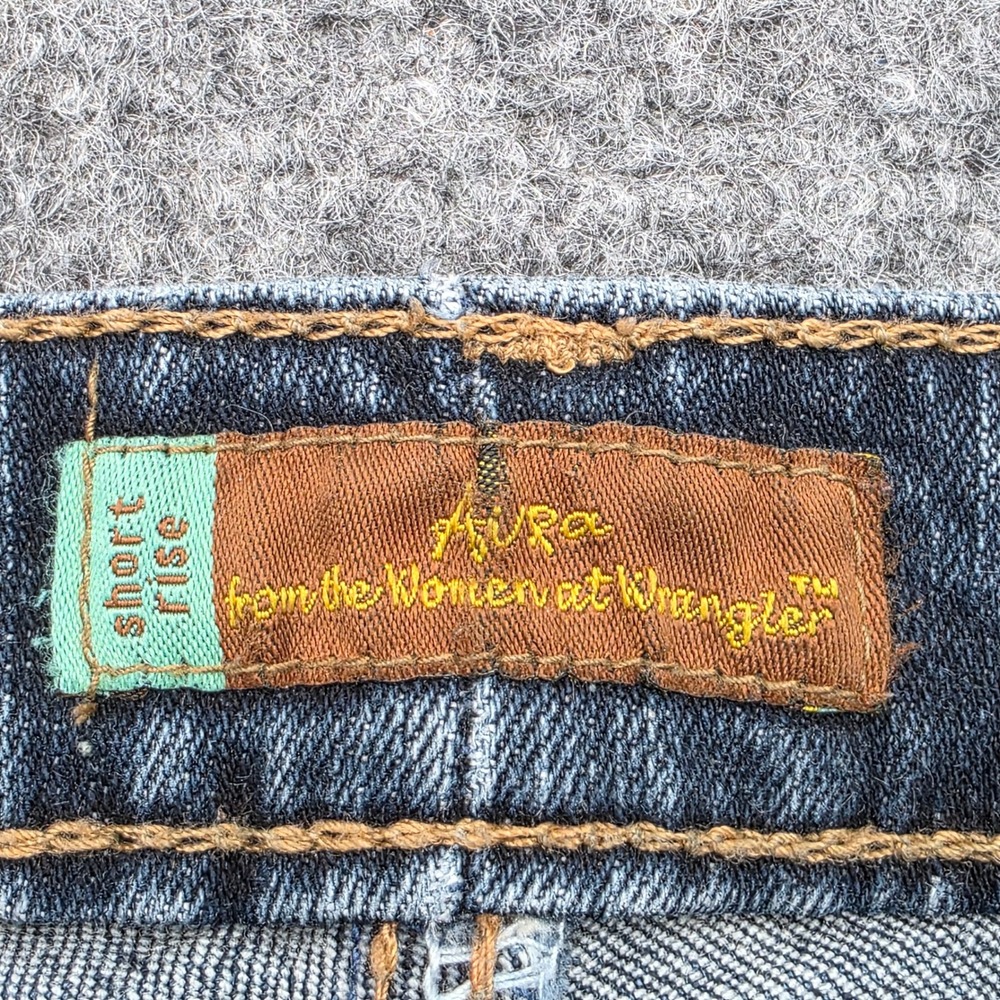 Wrangler Aura Womens 18P Short Rise Bootcut Jeans Dark Wash Blue Denim 18 Petite - Picture 5 of 8